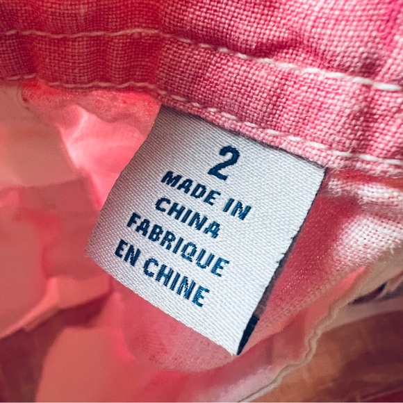 TOMMY BAHAMA Sea Glass Shorts 100% Linen Preppy Coral Pink Size 2 - Picture 9 of 12